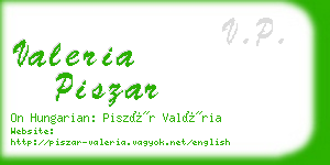 valeria piszar business card